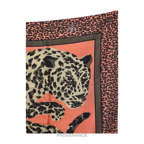 🔴 Yves Saint Laurent YSL Leopard Scarf 105 - Burnt Sienna - Picture 4 of 7